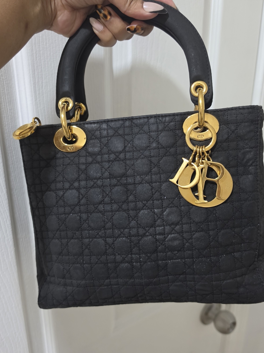 Lady Dior Black Quilted Tote with Gold Hardware - Picture 3 of 10